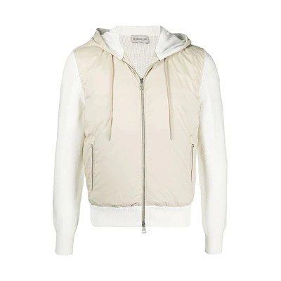 Moncler FW21 Logo Patchwork Knit Hooded Cardigan Jacket G10919B52300V9185