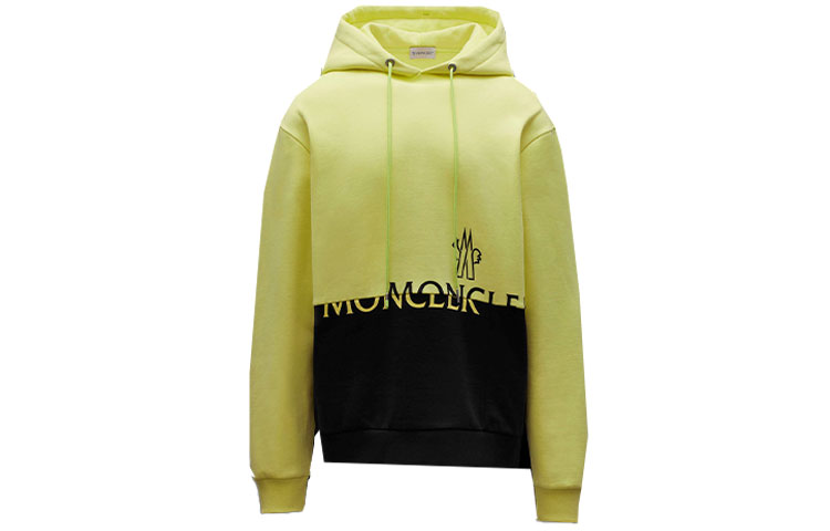 Moncler FW21 Logo Print Color-Block Hoodie Yellow () 0918G00040899FL112
