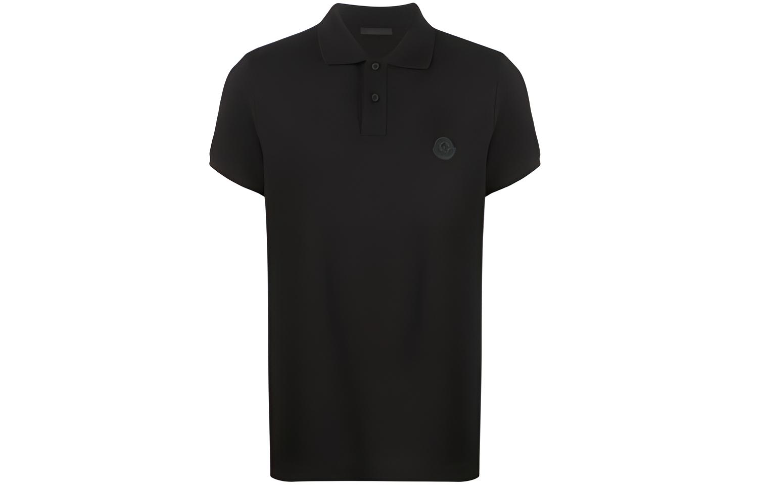 Moncler FW21 Logo Print Short Sleeve Polo Shirt Men’s Black G20918A0001184556999