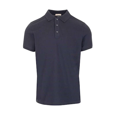 Moncler FW21 Logo Solid Color Short Sleeve Polo Shirt Blue 8A705108455677X
