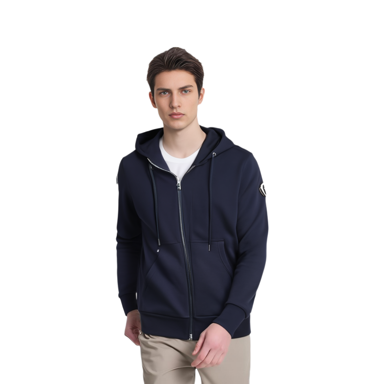 Moncler FW21 Midnight Blue Fleece Hoodie with Drawstring and Zipper. 8G00033899FL778 圖 7