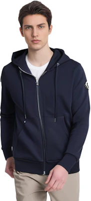 Moncler 2021秋冬午夜蓝抽绳拉链羊毛连帽衫。 8G00033899FL778 Sizing Moncler 2021秋冬午夜蓝抽绳拉链羊毛连帽衫。 8G00033899FL778