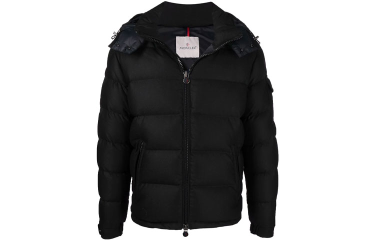 Moncler FW21 Montgenevre Wool Hooded Down Jacket Unisex Black. 1A5370054272999