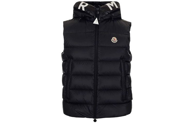 Order Moncler FW21 Montreuil Rompi Down Hooded Logo Nylon Hitam 1A0001853048999
