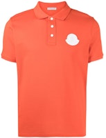 Moncler FW21 Orange Logo Patch Short Sleeve Polo Shirt. G10918A7240084673 Moncler FW21 Orange Logo Patch Short Sleeve Polo Shirt. G10918A7240084673