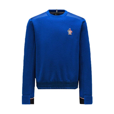 Moncler FW21 Patchwork Recycled Fleece Pullover Hoodie Blue G20978G00001809E9749