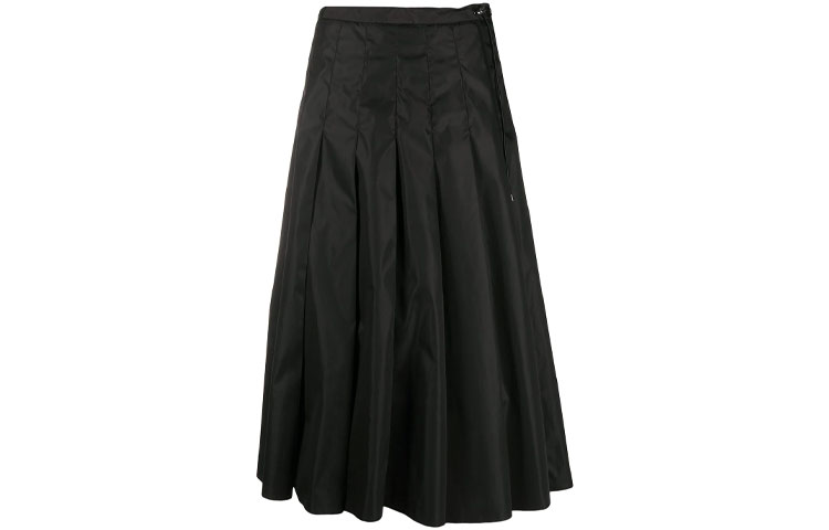 Moncler FW21 Pleated Midi Skirt Black. F20931A51E0054AP3