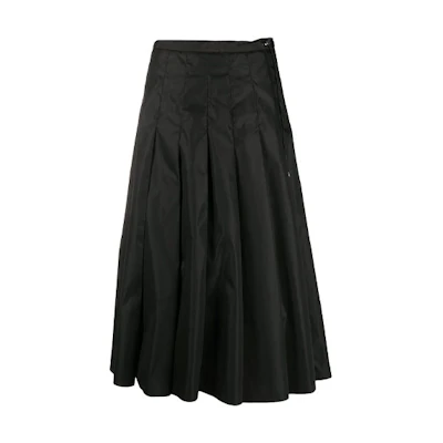 Moncler FW21 Pleated Midi Skirt Black. F20931A51E0054AP3