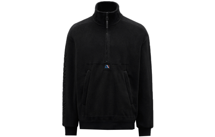 Order Moncler FW21 Kitar Semula Half-Zip Pullover Sweatshirt Hitam G20918G00038899HM999