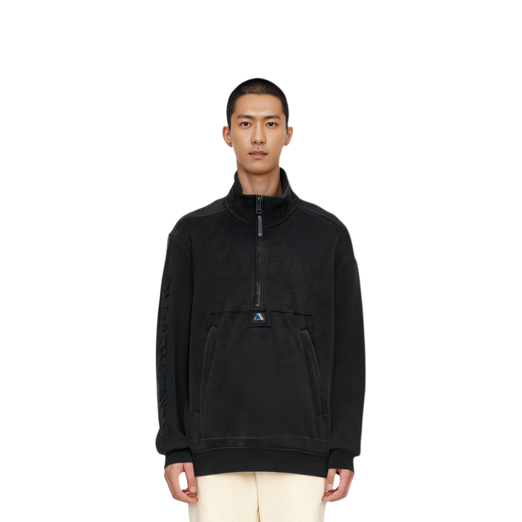 Details for Moncler FW21 Kitar Semula Half-Zip Pullover Sweatshirt Hitam G20918G00038899HM999