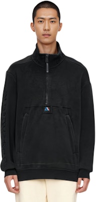 Moncler FW21 Kitar Semula Half-Zip Pullover Sweatshirt Hitam G20918G00038899HM999 Details for Moncler FW21 Kitar Semula Half-Zip Pullover Sweatshirt Hitam G20918G00038899HM999