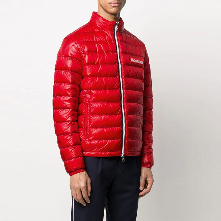 Moncler FW21 Red Down Jacket with Lettering and Solid Color Design F10911A1160053029448 圖 4