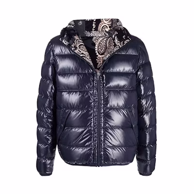 Moncler FW21 Reversible Printed Down Jacket Winter Navy Blue G20911A0001568950742