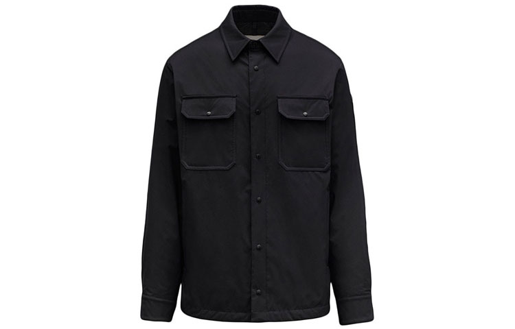 Moncler FW21 Ripstop Nylon Shirt Collar Jacket Black G10911B50S00539MN999