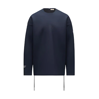 Moncler FW21 Side Zipper Crewneck Pullover Sweatshirt Navy Blue. G209K8G00006899GA778