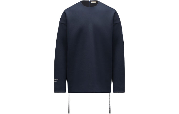 Order Moncler FW21 Sudadera Azul Marino con Cremallera Lateral y Cuello Redondo. G209K8G00006899GA778