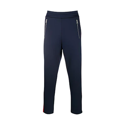 Moncler FW21 Slim Fit Knit Track Pants Navy Blue. E20918707200C8005