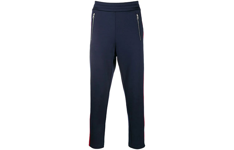Order Moncler FW21 Slim Fit Knit Track Pants Navy Blue. E20918707200C8005