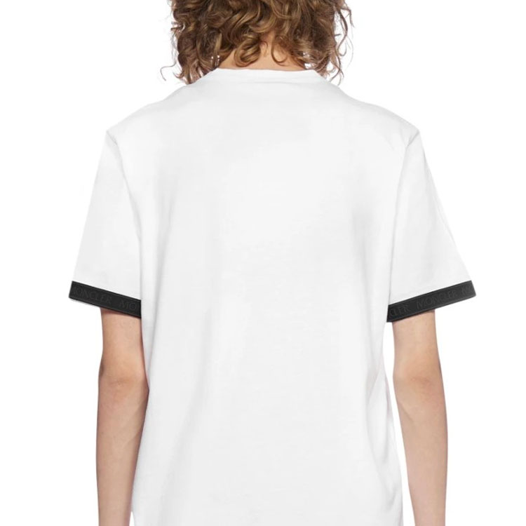Details for Camiseta Blanca de Manga Corta Cuello Redondo Moncler FW21 Logo Pequeño. 8C000268390T001
