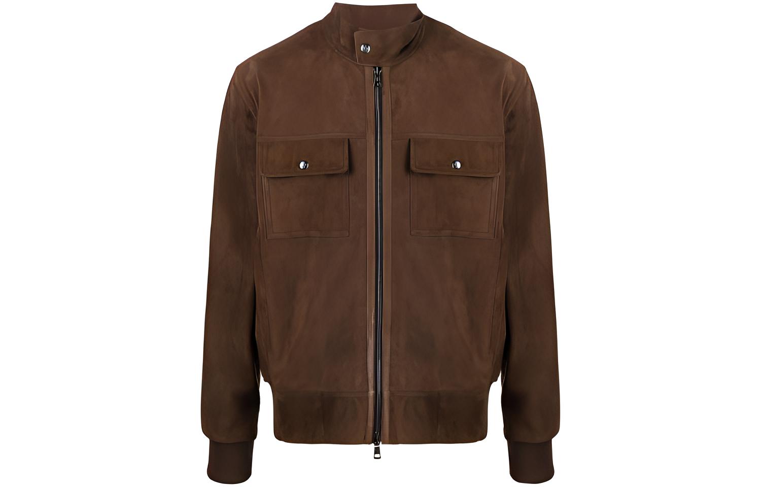 Moncler FW21 Solid Color Zip-Up Jacket with Logo Patch G10911A52D005099R