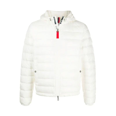 Moncler FW21 Solid Quilted Hooded Jacket White 1A11500C0453032