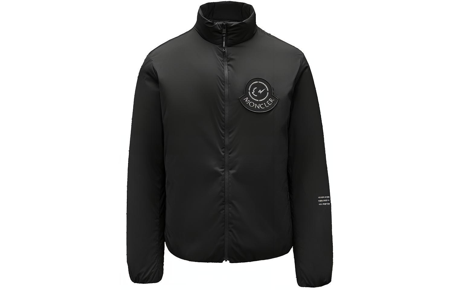 Moncler FW21 Stretch Nylon Logo Jacket in Black. G209U1A0000853132999