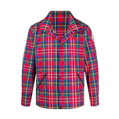 Moncler FW21 Tweed Plaid Windbreaker Jacket Red F10911B72110C050845B