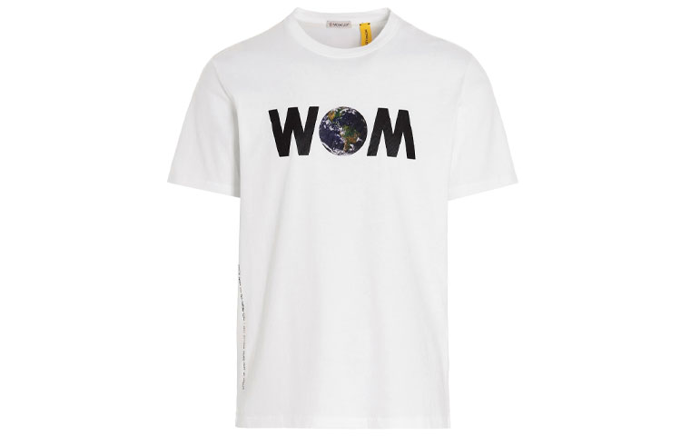 Moncler FW21 White Crew Neck Logo Short Sleeve T-Shirt 8C000088392B001