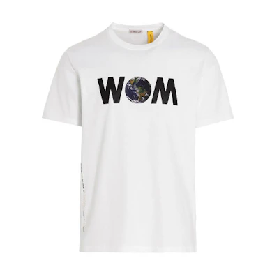 Moncler FW21 White Crew Neck Logo Short Sleeve T-Shirt 8C000088392B001