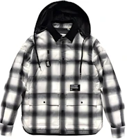 Moncler FW21 White Plaid Long-Sleeve Hooded Jacket 1A00006595D6930 Moncler FW21 White Plaid Long-Sleeve Hooded Jacket 1A00006595D6930