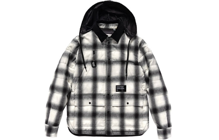 Order Moncler FW21 Jaket Hoodie Lengan Panjang Putih Motif Kotak. 1A00006595D6930