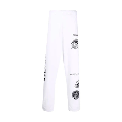 Moncler FW21 White Slim Fit Sweatpants with Logo Print. G20928H00007809KX001