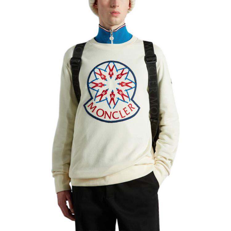 Lookbook 蒙克莱 FW22 米色刺绣Logo套头卫衣. H20918G00012809KR02B