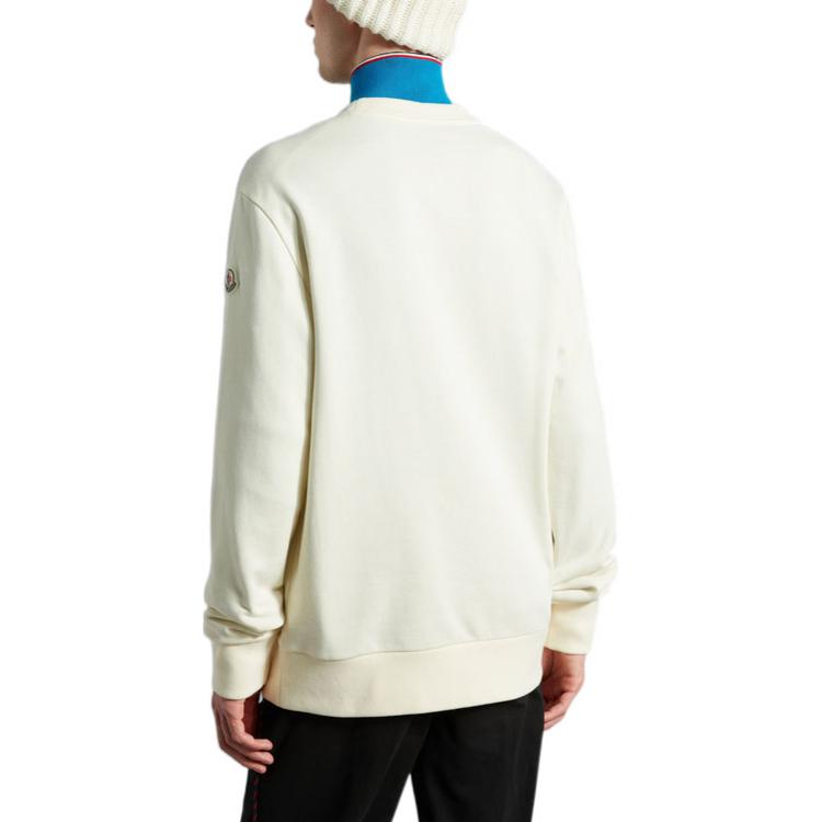 Shop 蒙克莱 FW22 米色刺绣Logo套头卫衣. H20918G00012809KR02B