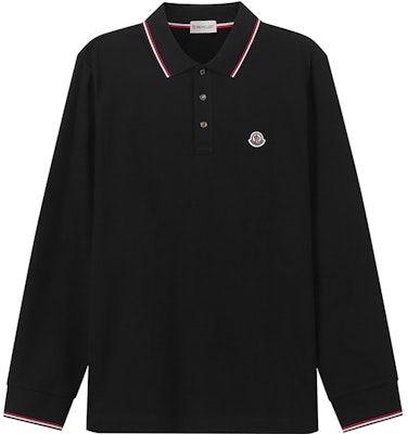 Moncler FW22 Black Cotton Long-Sleeve Polo Shirt with Logo Patch. H20918B7010084556999 Order Moncler FW22 Black Cotton Long-Sleeve Polo Shirt with Logo Patch. H20918B7010084556999