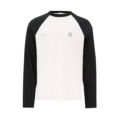 Moncler FW22 Black Crewneck Sweatshirt with Color Block and Back Letter Print. H209U8D00003M2350999
