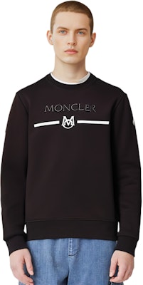 モンクレール FW22 ブラック クルーネック スウェットシャツ ロゴ刺繍入り I10918G00004899WC999 Cheap モンクレール FW22 ブラック クルーネック スウェットシャツ ロゴ刺繍入り I10918G00004899WC999