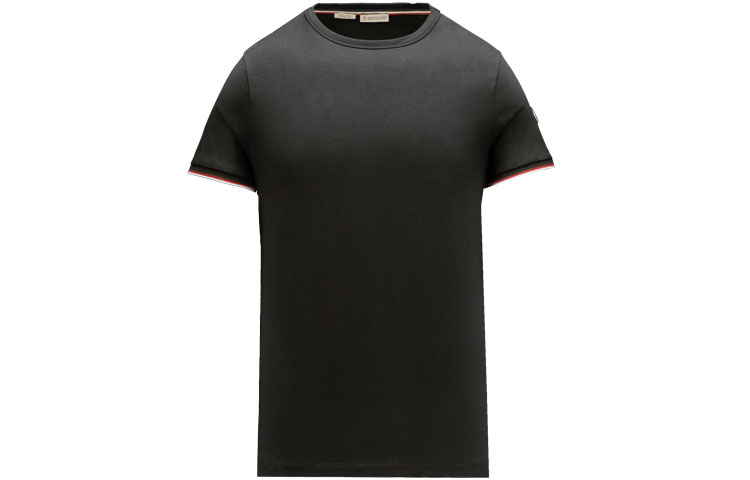 Moncler FW22  Black Crewneck T-Shirt with Striped Detailing. H10918C7160087296999 圖 2