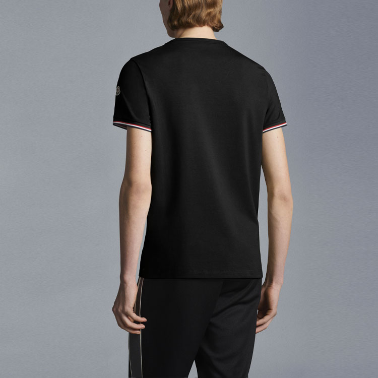 Moncler FW22  Black Crewneck T-Shirt with Striped Detailing. H10918C7160087296999 圖 4