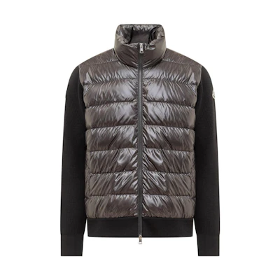 Moncler FW22 Black High Neck Zipped Sweater with Brand Logo Patch. 9B00011M1131999