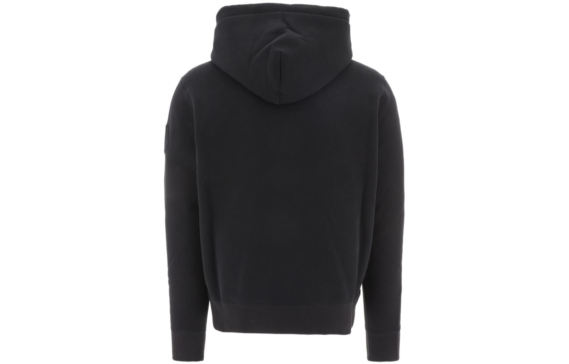 Moncler FW22  Black Hoodie with Logo Appliqué and Drawstring. H20928G00012809KX999 圖 3