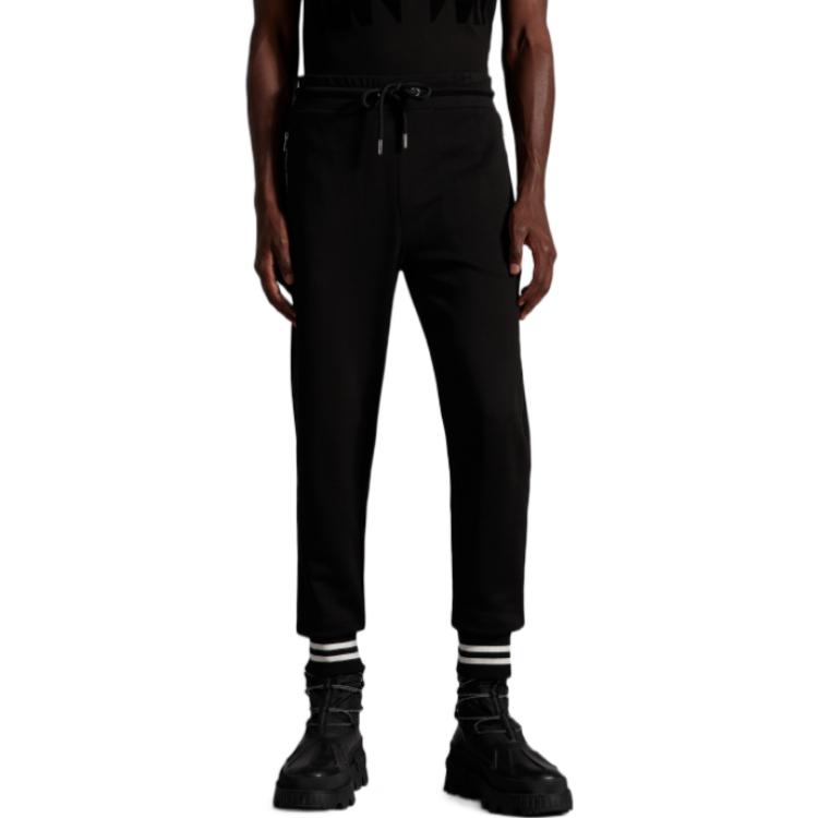 Purchase Moncler FW22  Black Knit Jogger Sweatpants Elastic Drawstring H20918H00020809KR999