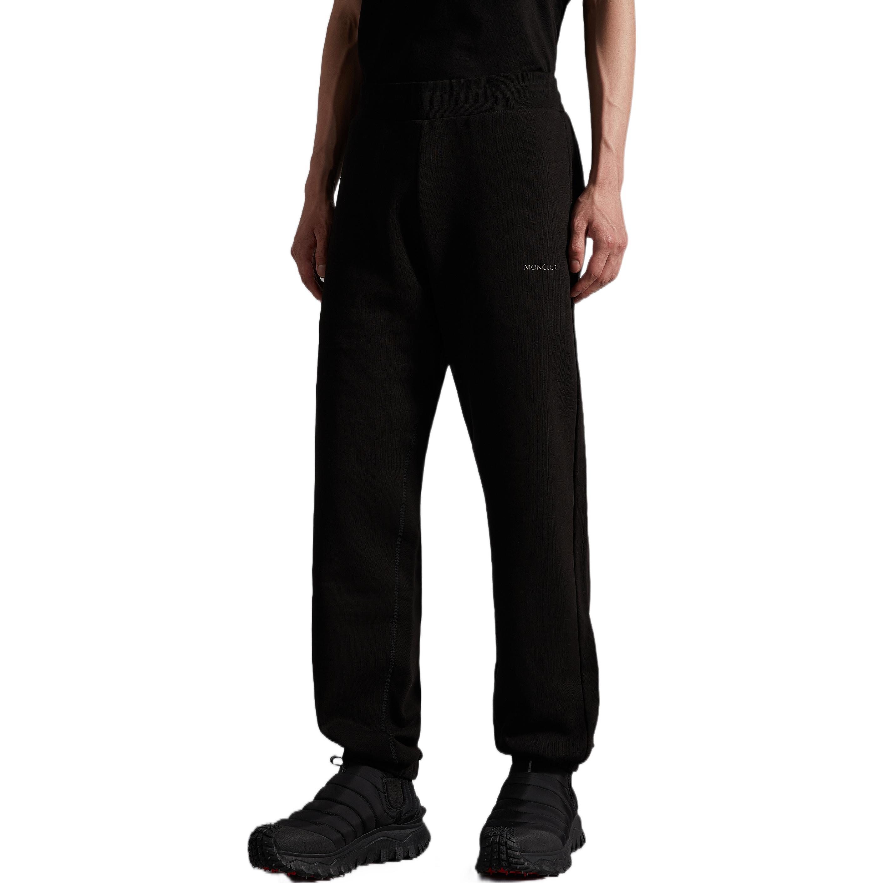 Purchase Moncler FW22  Black Knit Jogger Sweatpants with Elastic Waist. H20918H0000480451999