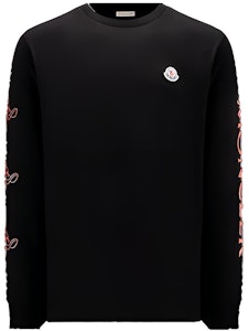 Moncler FW22 黑色長袖T恤 Logo字母印花 H20918D000088390T999 Buy Moncler FW22 黑色長袖T恤 Logo字母印花 H20918D000088390T999