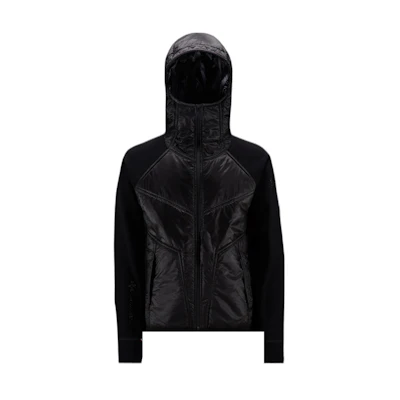 Moncler FW22 Black Solid Color Patchwork Hooded Jacket. H20978G00003829H7999