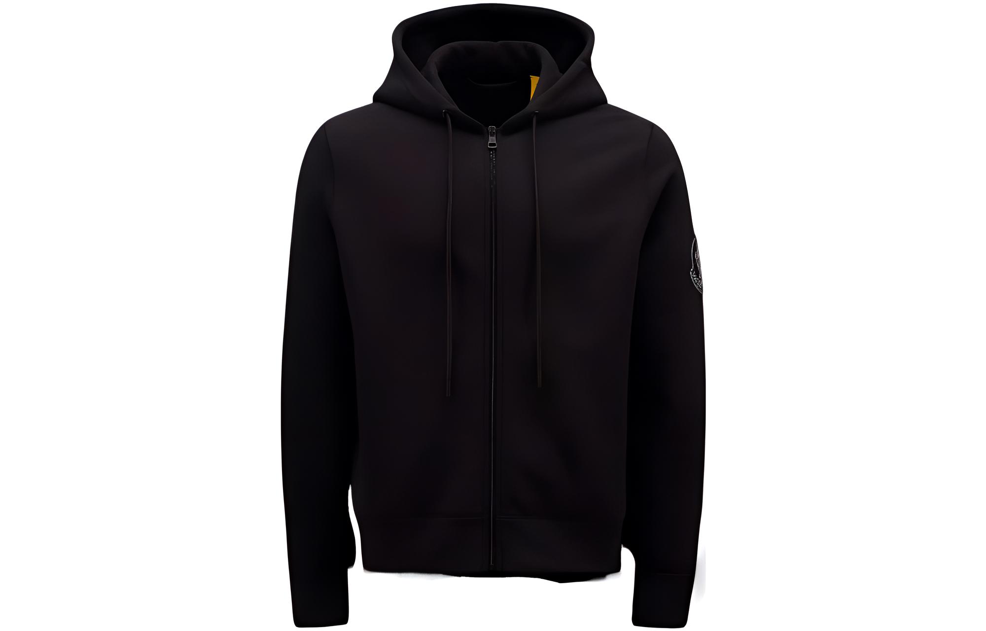 Moncler FW22  Black Solid Logo Hooded Jacket H20928G00010809KX999