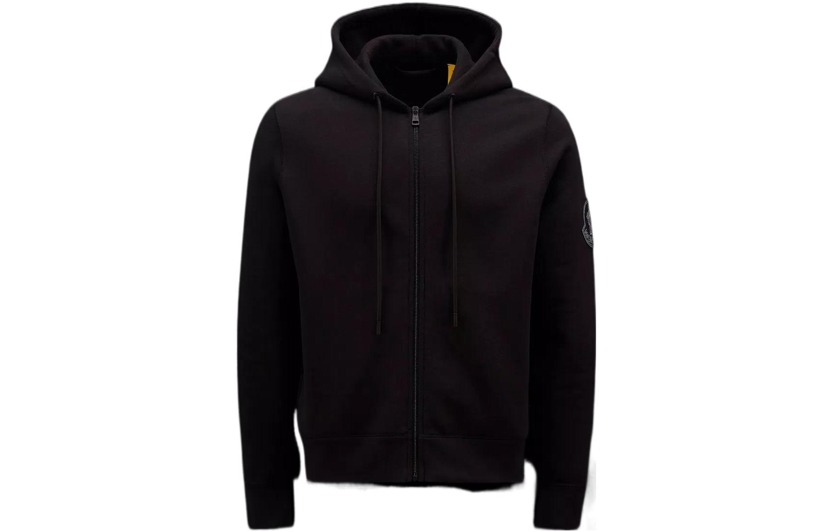 Order Moncler FW22  Black Solid Logo Hooded Jacket H20928G00010809KX999