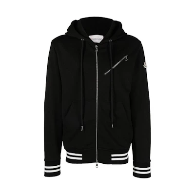 Moncler FW22 Black Solid Logo Patch Hooded Jacket. 8G00048809KR999