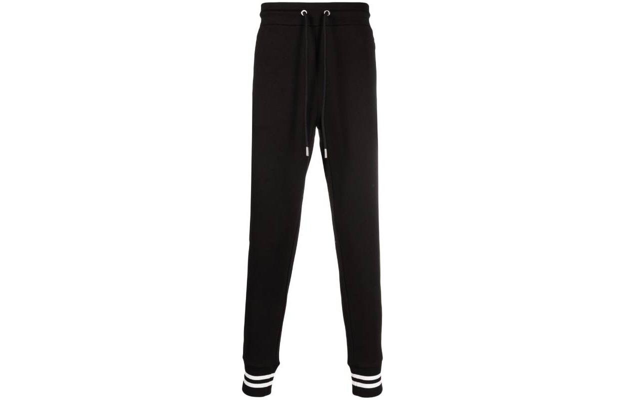 Moncler FW22  Black Solid Striped Drawstring Jogger Pants. 8H00020809KR999
