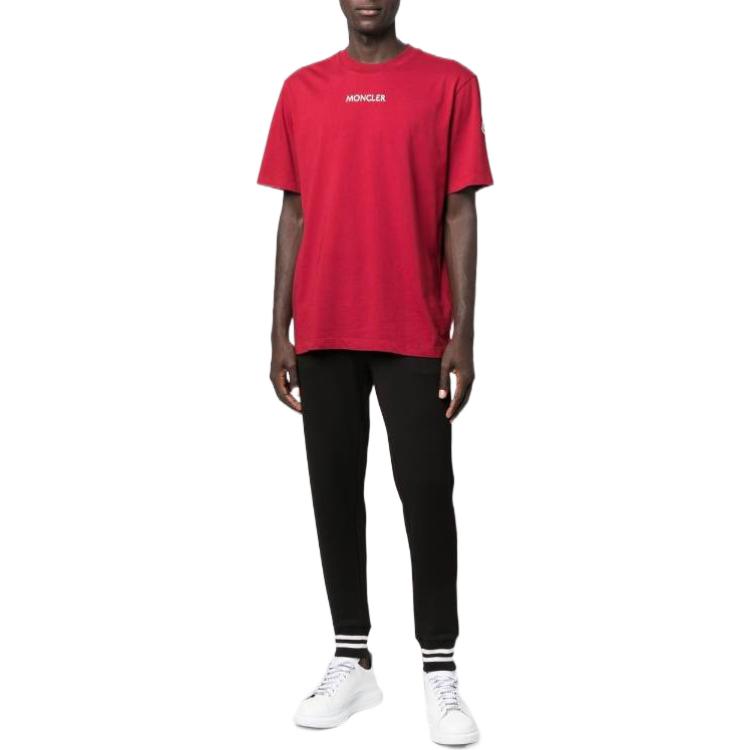 Shop Moncler FW22 Celana Jogger Hitam Garis Solid dengan Tali Serut. 8H00020809KR999